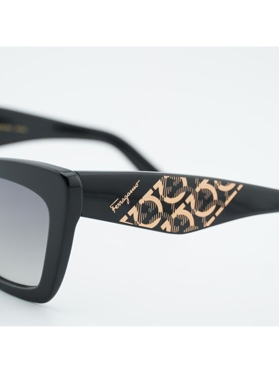 Salvatore Ferragamo SF1081S 001 Sunglasses Black Cat Eye Frame, Grey Lenses main image 9